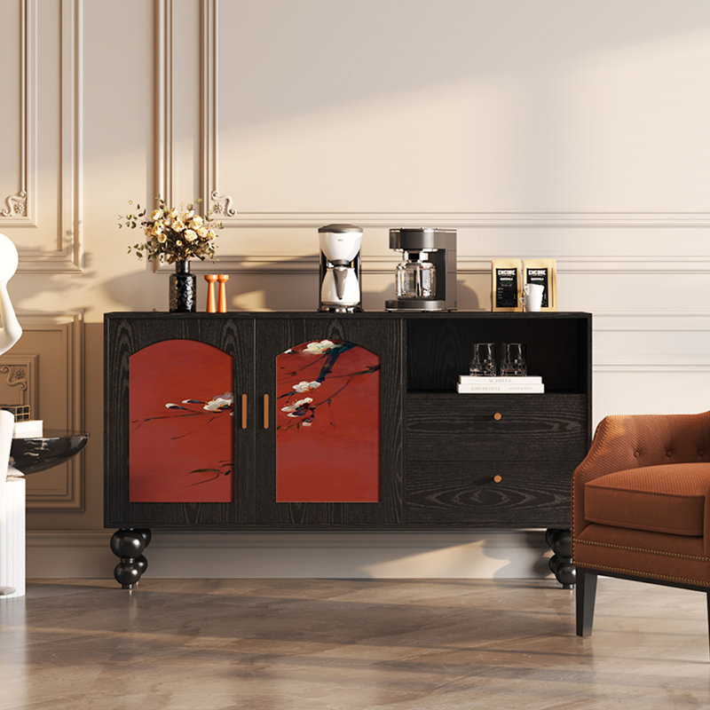 Buffet luxueux rétro de style chinois, Noir