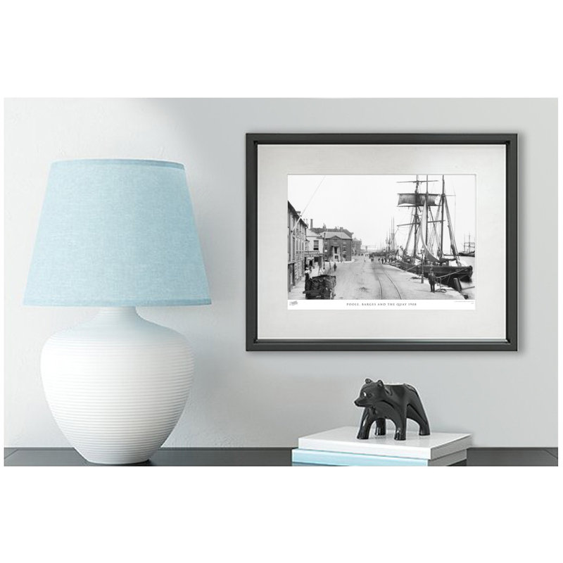 Poole, Barges And The Quay 1908 by Francis Frith - Single Picture Frame Print, 40cm H x 50cm W x 2.3cm D