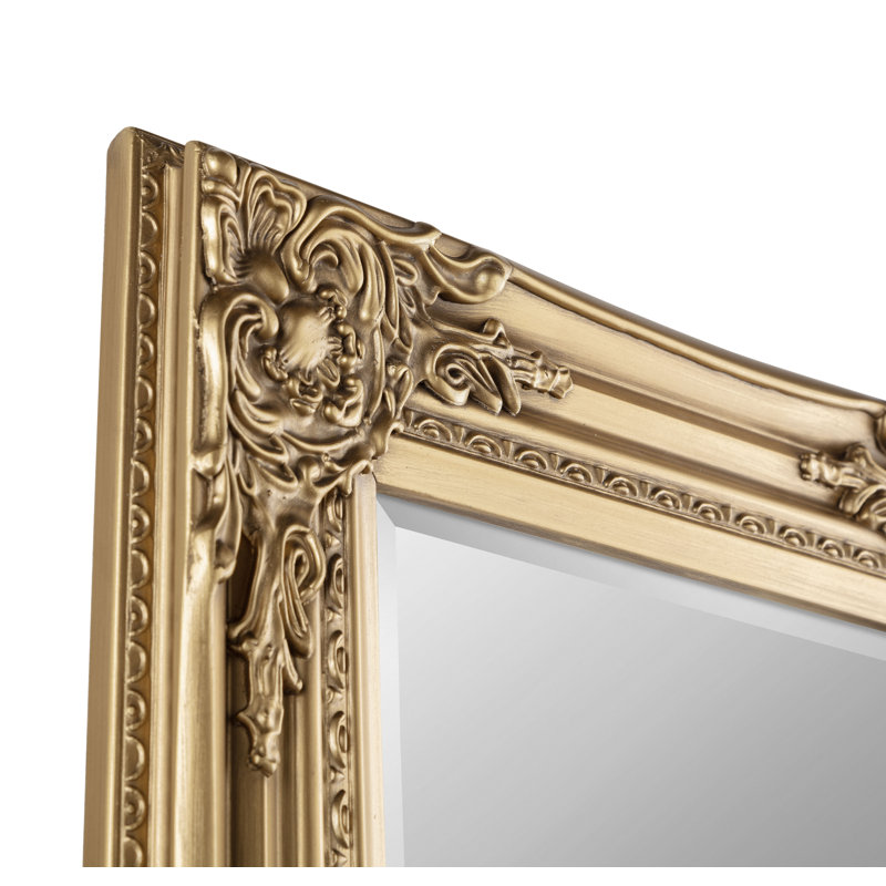 Vigue Wood Flat Floor Mirror, Gold