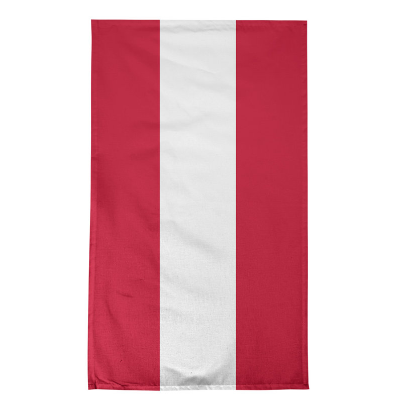 Serviette de thé hockey Anaheim, Rouge chili / blanc / rouge chili, Sergé de coton
