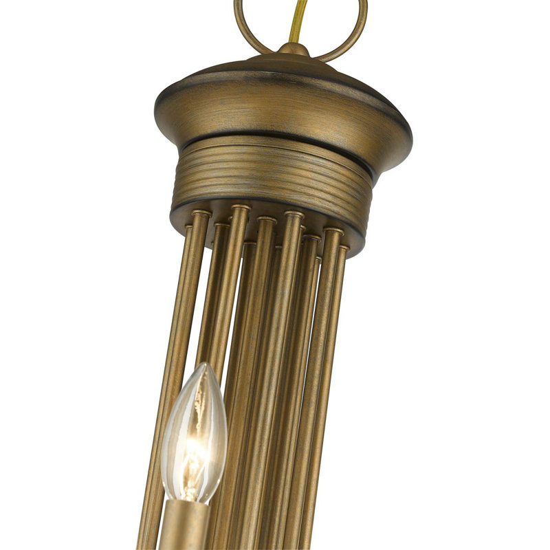 Arunvir 21 - Light Steel Dimmable Chandelier, Antique Gold Leaf