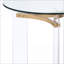 Table basse ronde à finition dorée avec plateau en verre trempé, base en métal facile à nettoyer et à assembler
