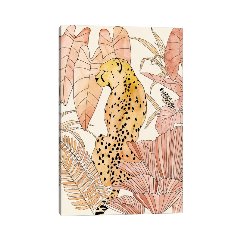 «Blush Cheetah I» par Annie Warren, impression sur toile tendue, H 26 po x l 18 po x 1,5 po