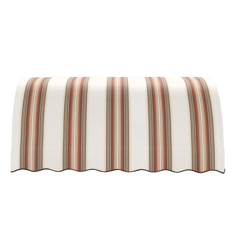 Awntech Savannah Acrylic Fabric Fixed Awning, Brown/Tan/Terracotta Multi, 31" H x 76.5" W x 24" D