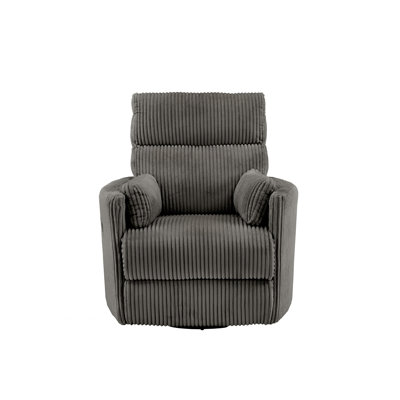 Harrill Plush Corduroy Fabric Manual Swivel Glider Recliner