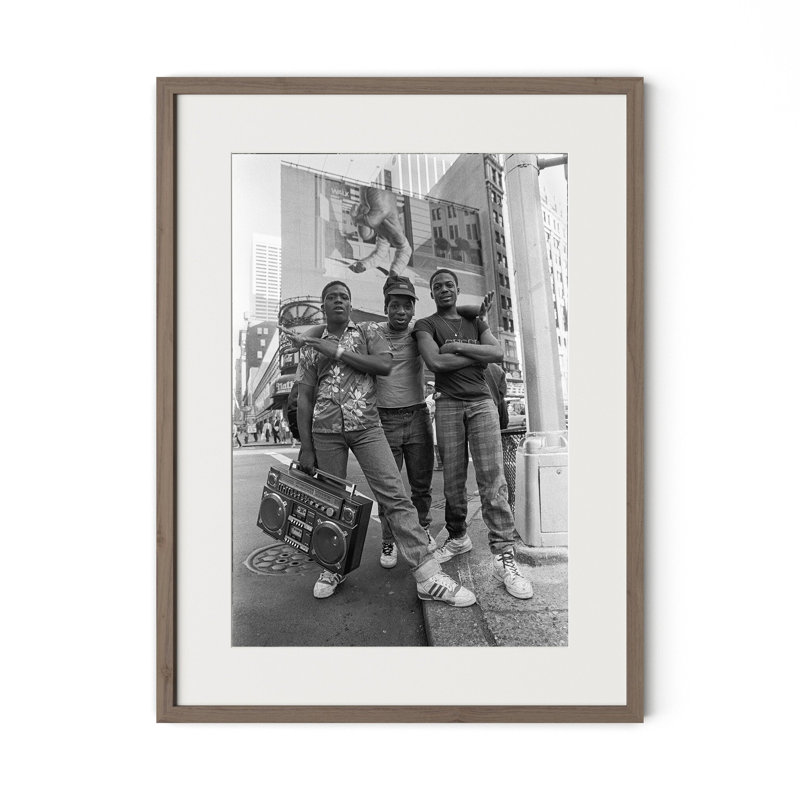 Sounds Of The City Print by Barbara Alper, H 32" x W 24", Rustic Walnut