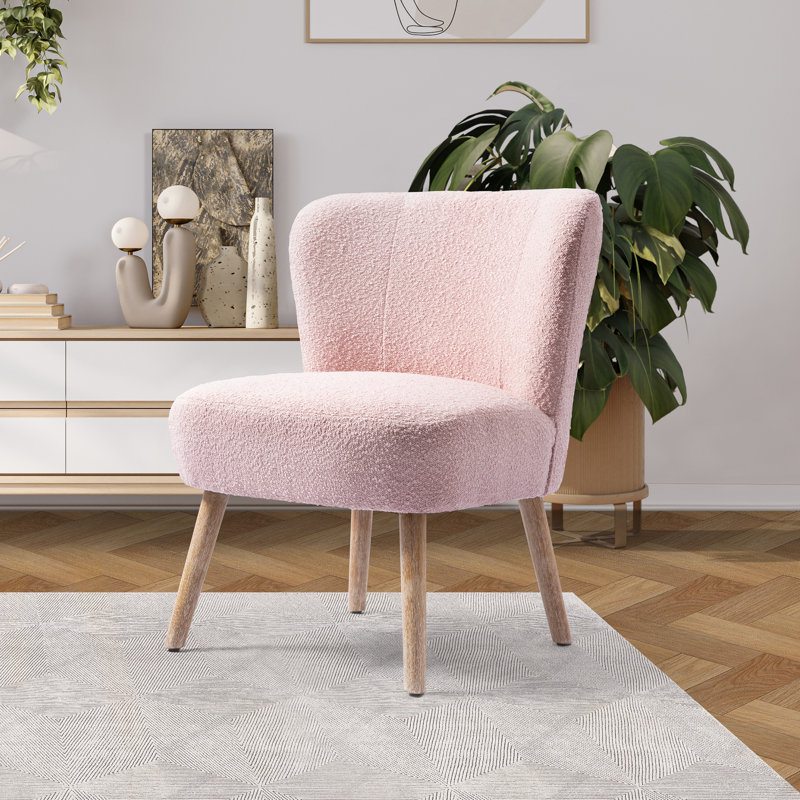 Fauteuil de chambre de 25,5 po Breann, Mélange de polyester Dusty Peach