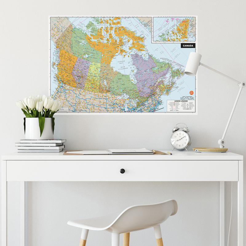 Canada Dry Erase Multicolor Map Vinyl Wall Decal