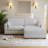 Maelina 3 - Piece Upholstered Beige Corduroy Modular Sectional Sofa with Pillow Back and Removable Ottoman-999701655
