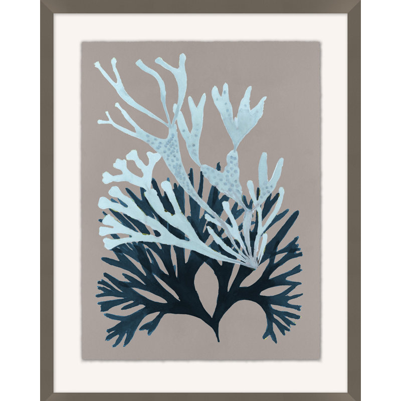 Seaweed On Taupe 6 Print by Hamptons
