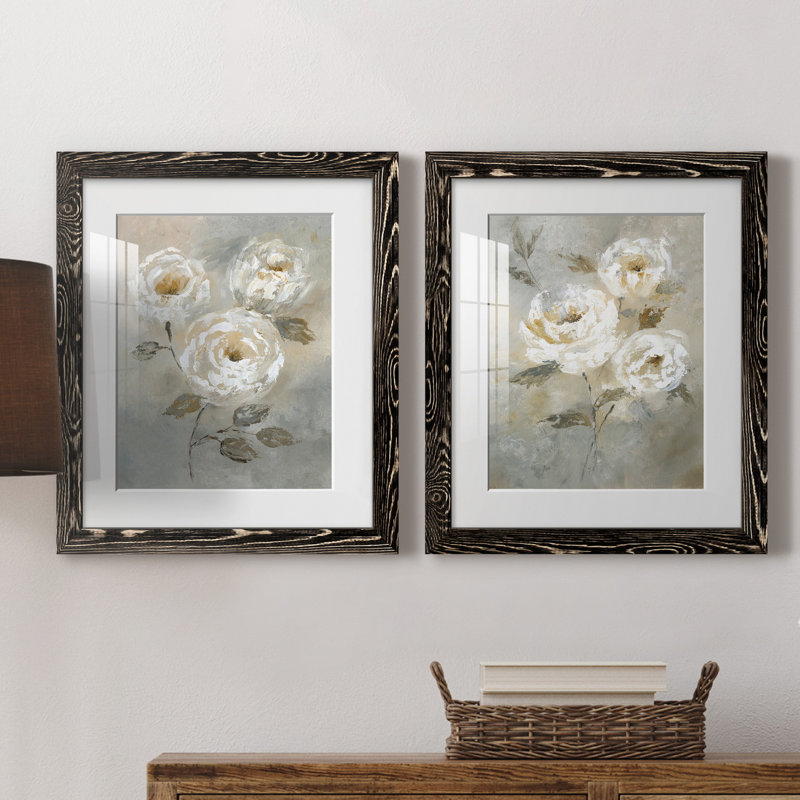 «Soft and Bold I», ensemble de 2 reproductions d'art, Blanc, H 31,5 po x l 47 po x P 1,5 po, H 20 po x l 17 po x P 1 po