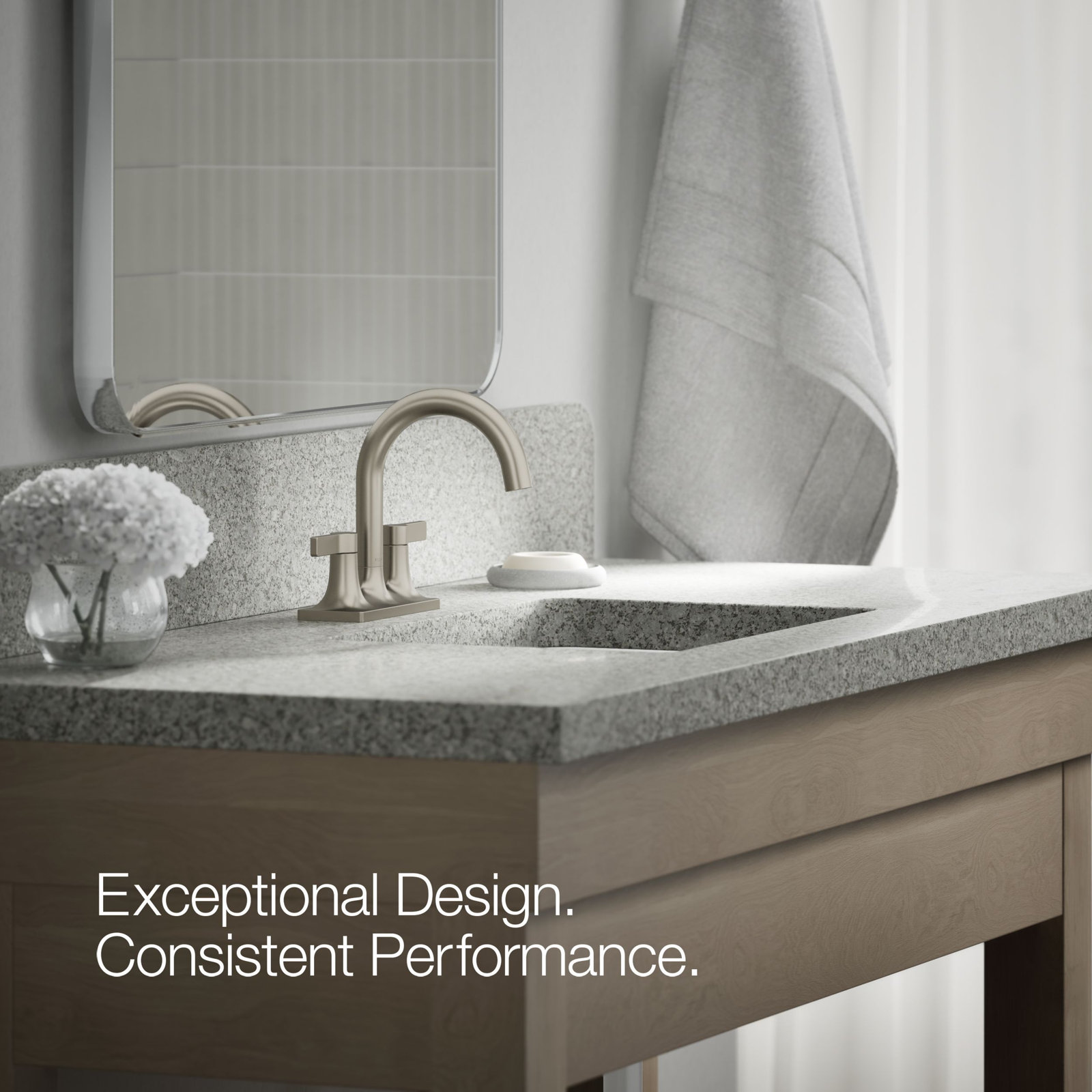 Venza Centerset Bathroom Sink Faucet 1.2 GPM, Vibrant Brushed Nickel