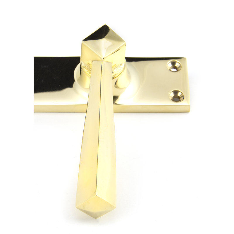 Straight Double Dummy Door Handle, Polished Brass