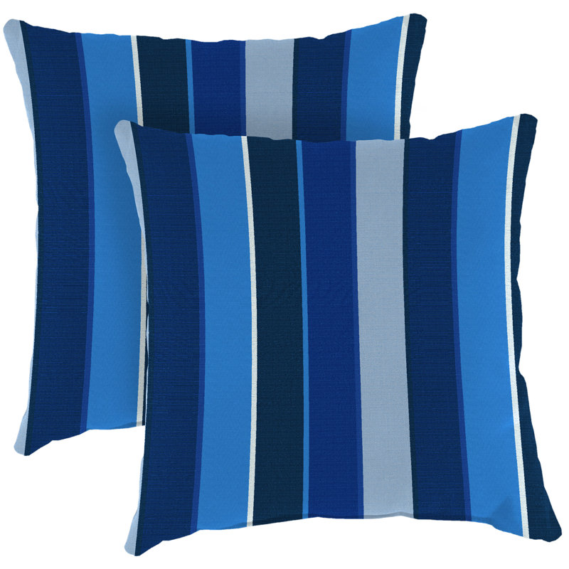 Sunbrella Outdoor Throw Pillow, Milano Cobalt Striped