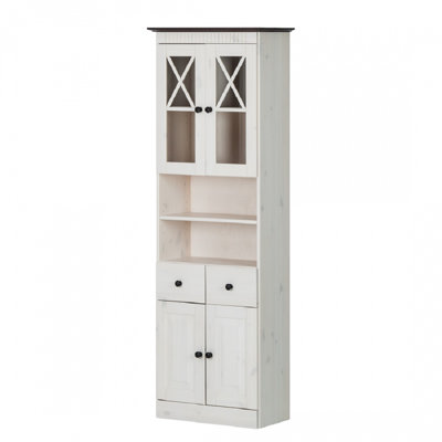 Vernita Solid Wood Freestanding Linen Cabinet