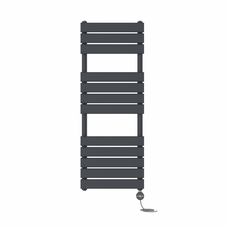 Flat Panel Towel Rail Heated Towel Rails, 120cm H x 45cm W x 6.2cm D, Anthracite