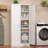 Kitchen Pantry Cabinet, 60 Inch Tall Pantry Storage Cabinet with Doors and Adjustable Shelves, Metal Storage Cabinet with Golden Handles for Dining, Living Room, Assembly Required, White-581312433