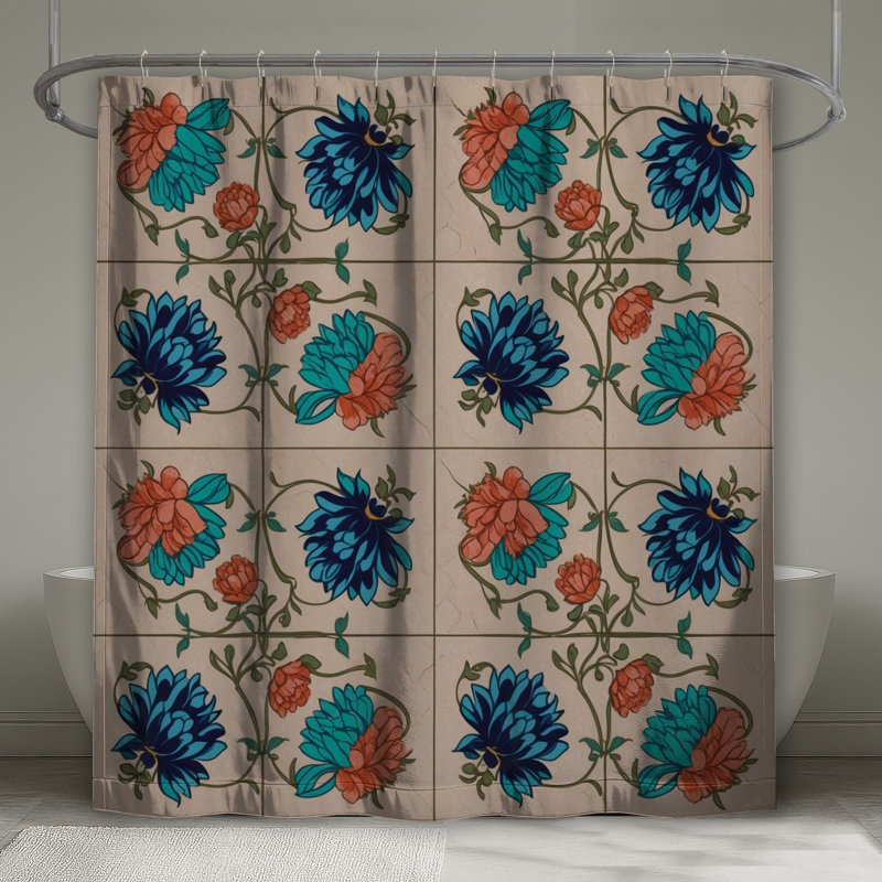 Rideaux de douche à motif floral, L 70 po x H 72 po