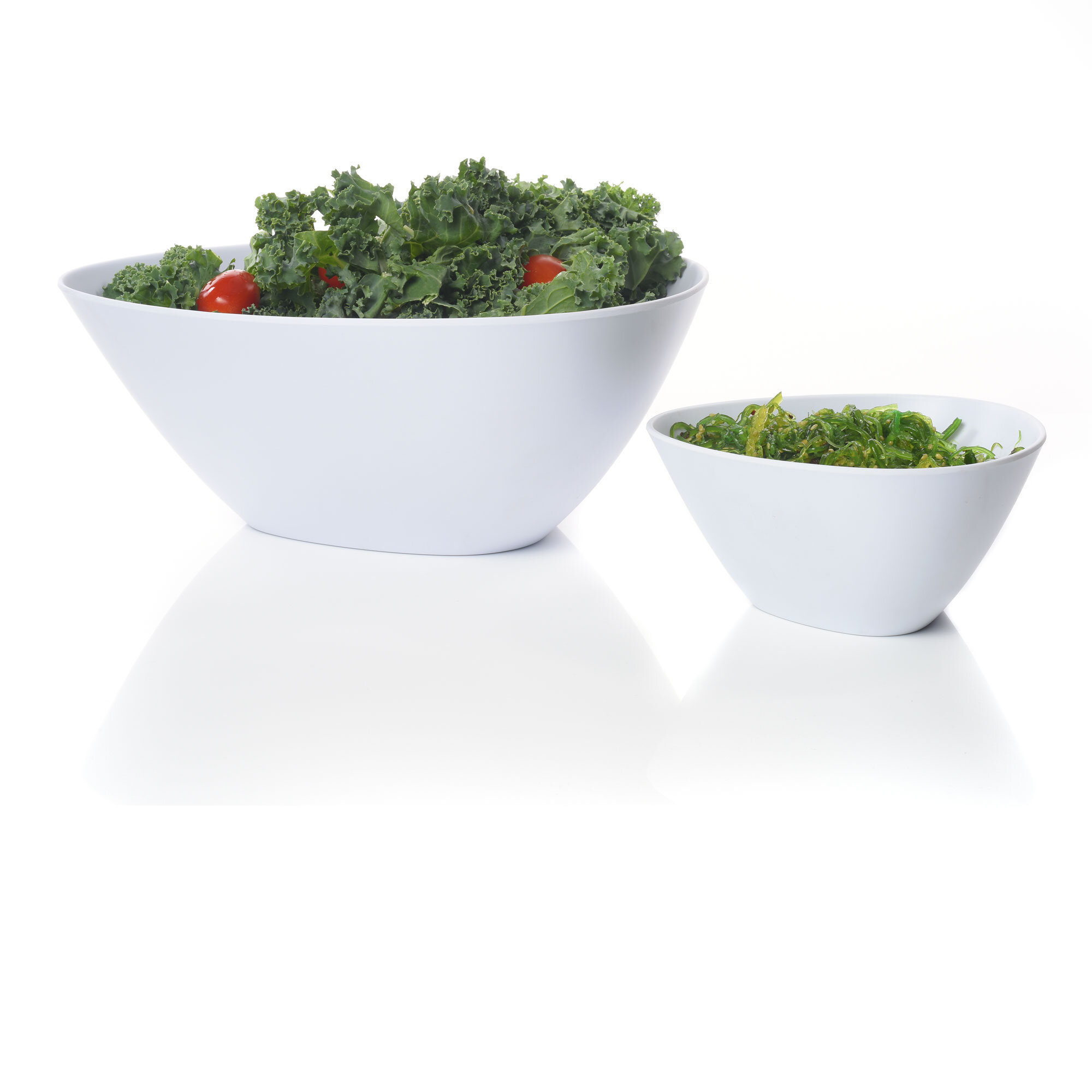 Set of 4 | Mainstays Square Plastic Cereal Salad Bowls, RED 45 oz BPA-Free
