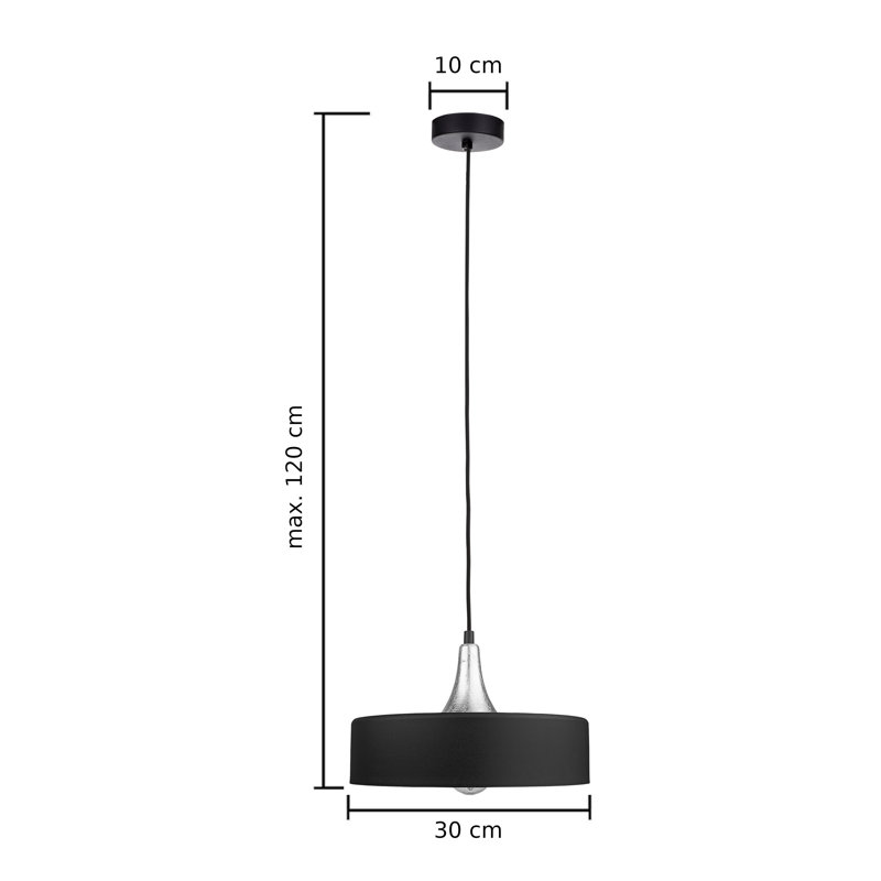 Aristomache 1 - Light Drum Pendant, Black/Silver