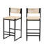 2 tabourets de cuisine avec structure en métal et siège en corde de papier tissé, conception moderne pour tout endroit, jusqu'à 220 lb, l 15,38 po x H 35,75 po partout
