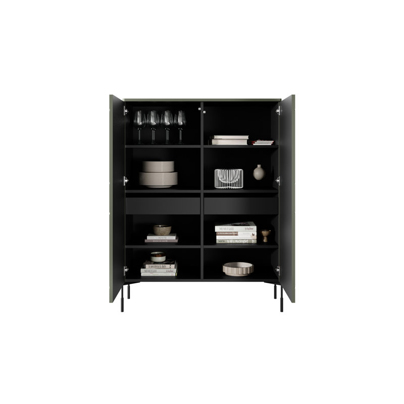 Asoni 2 Door Manufactured Wood Wardrobe, Olive