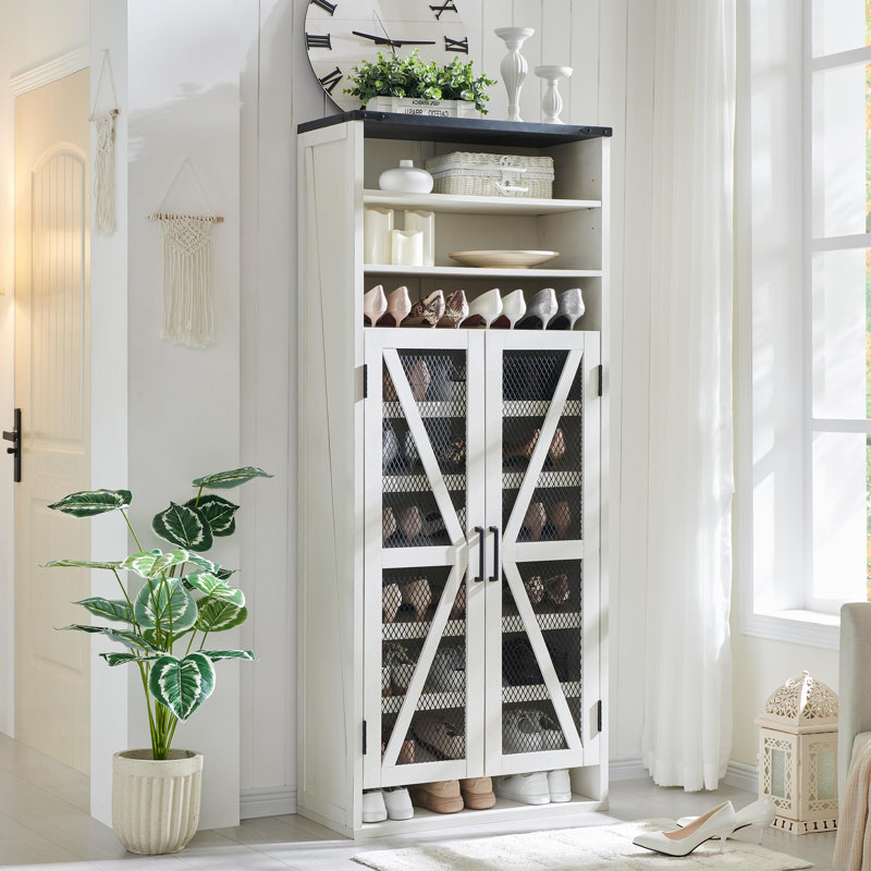 Armoire à chaussures Farmhouse, Blanc
