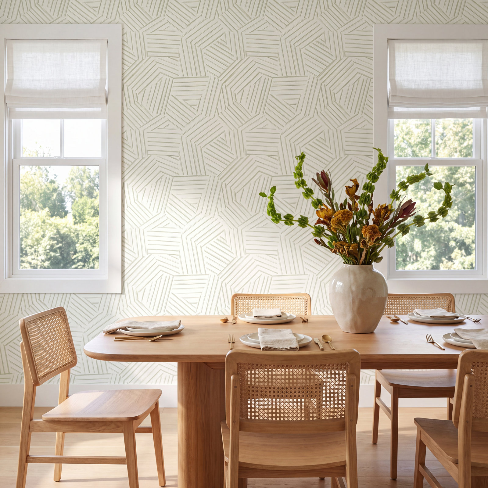 Molly Modern Geometric Wallpaper, Green