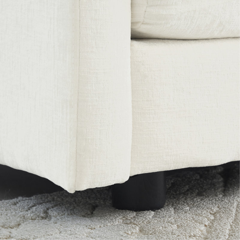 Chaise de salon blanche avec - revêtement en chenille, siège rembourré, fauteuil rembourré avec cadre en bois massif pour le bureau à domicile et la chambre, fabrication