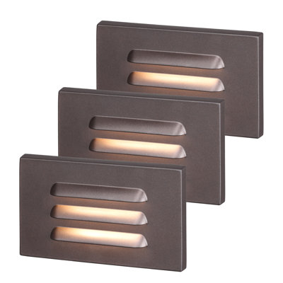 3.5W 5Cct Horizontal Louvred Led Step Lights, Dimmable 120V Stair Lights, White