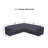 Ana 94" Wicker Outdoor Patio Sectional L- Shape Sofa Cover