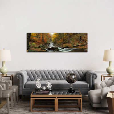 Fall Trees Kitchen Creek PA - Wrapped Canvas Panoramic Print