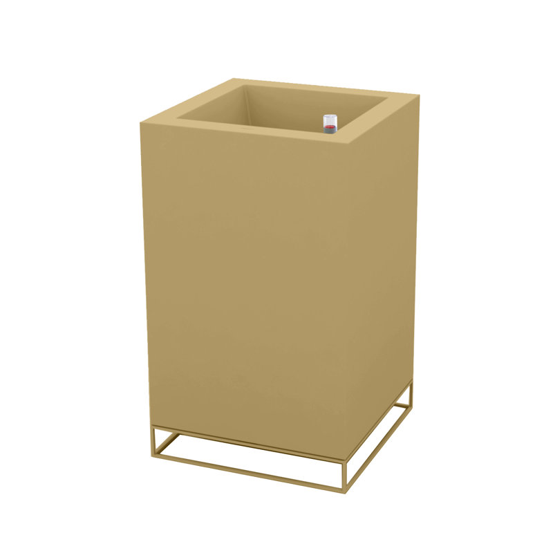 Vela Resin Pot Planter, 39.25" H x 23.5" W x 23.5" D, Black