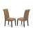 5 Piece Dining Room Furniture Set Includes a Round Kitchen Table with Pedestal and 4 Light Sable Linen Fabric Parson Dining Chairs, Black-651921149-651921148