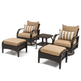 Barcelo 5 Piece Rattan Conversation Set with Cushions