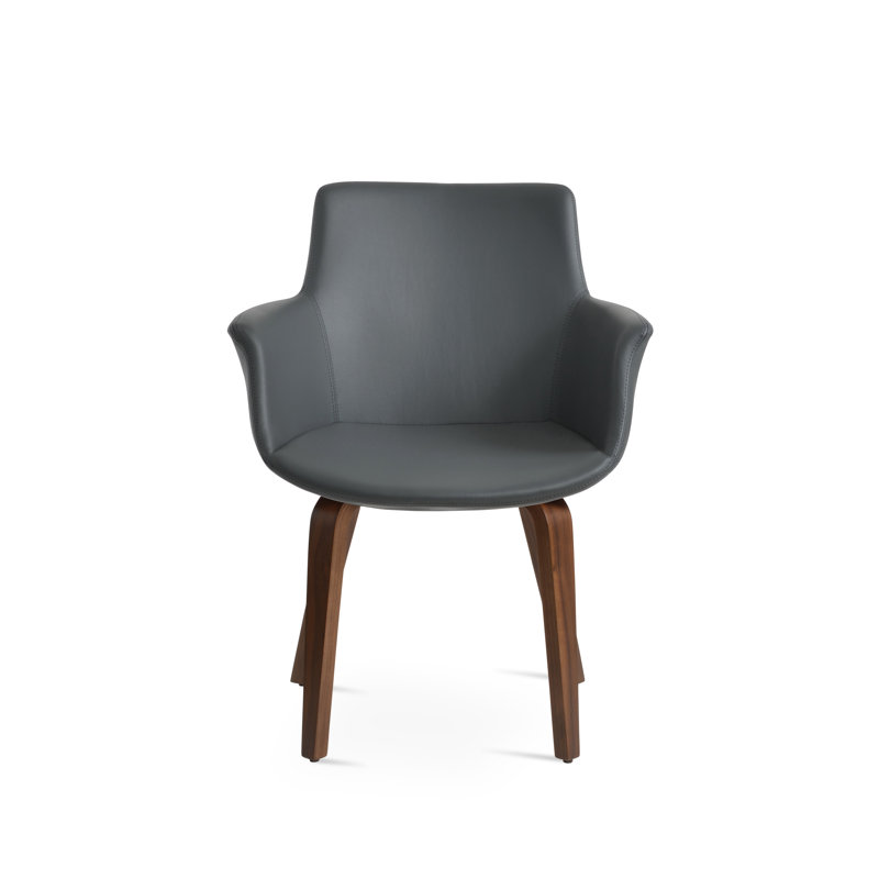 Bottega Plywood Dining Chair, Light Gray, Walnut