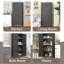 [Métal réglable] Armoire de rangement en métal à 2 portes avec tablettes réglables et armoire en acier pour la cuisine, le salon, la salle à manger et le bureau-1298178565