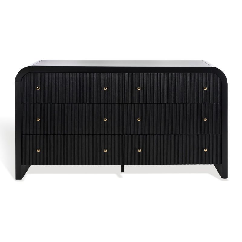 Commode 6 tiroirs Liabella, Noir