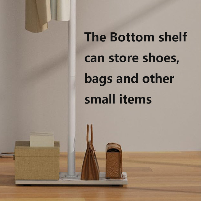 Coat Rack Freestanding With Rock Slab Base, White