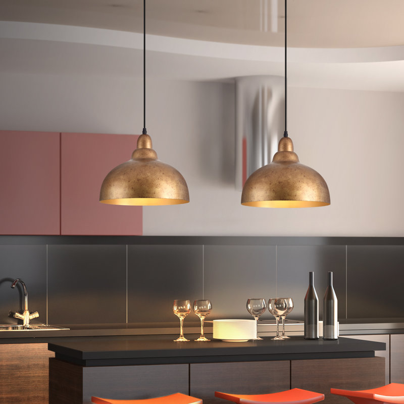 Luminaire suspendu Modern Century (ensemble de 2), Doré, Doré
