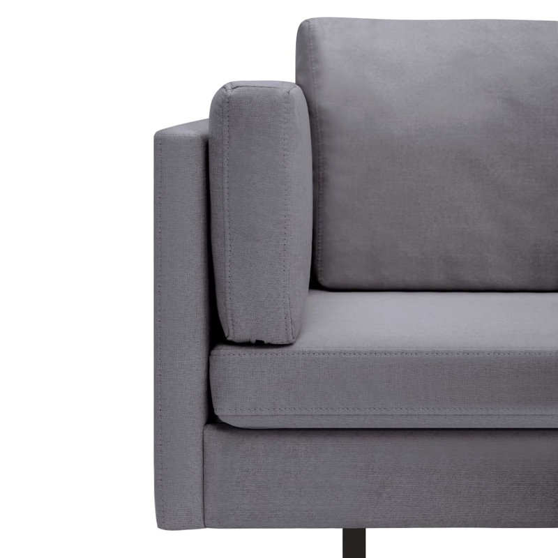 Corner Sofa L-shaped Fabric Steel Chaise Lounge Loveseat Multi Colors, Light Gray