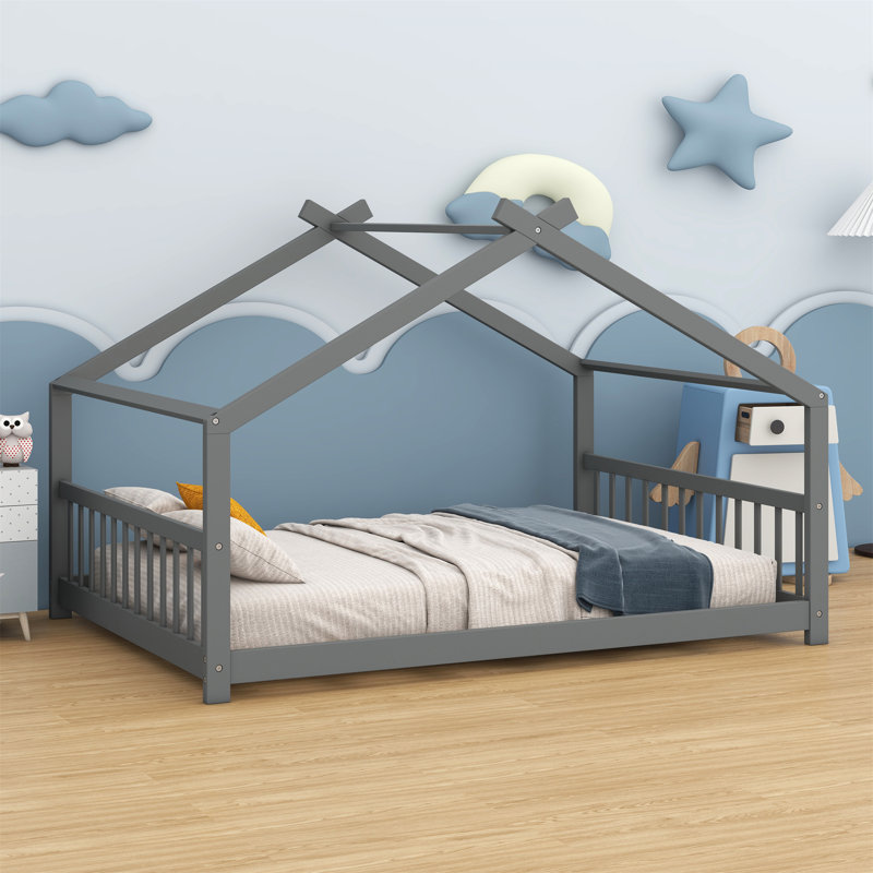 Lit en bois House House, Gris
