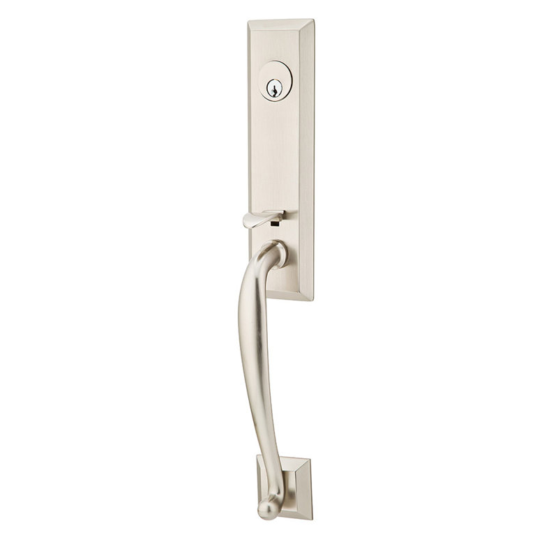 Emtek Adams Monolithic Dummy Tubular Entryset, Satin Nickel, Diamond Knob, Reversible
