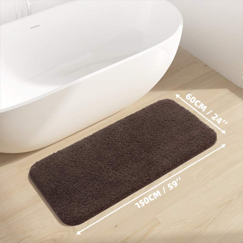 Tapis pour salle de bain Gaenside, Brun foncé, L 59 po x l 24 po
