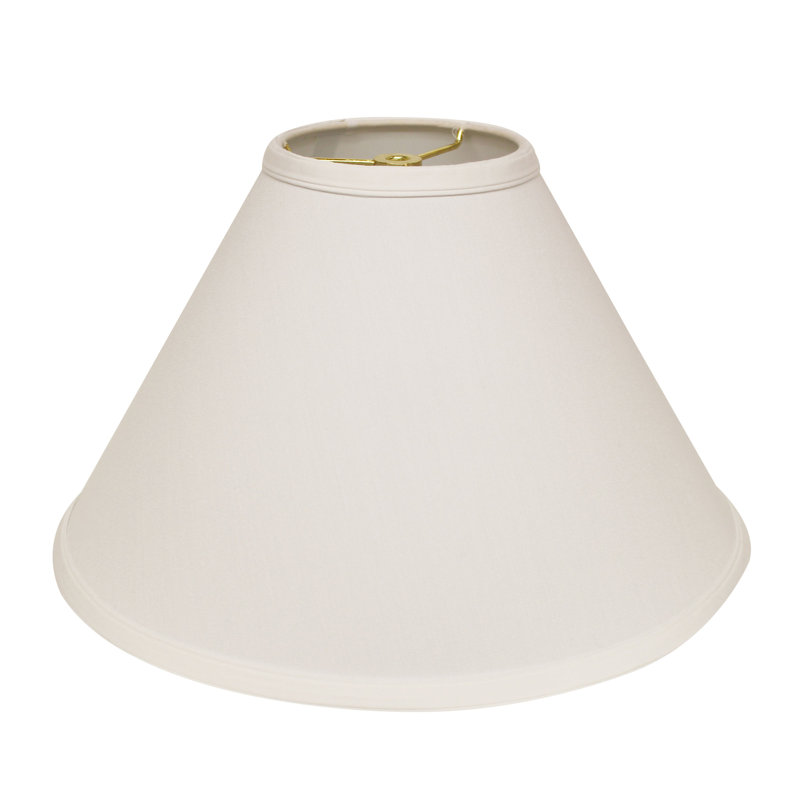 Deep Cone Hardback No Slub Fabric Lampshade with Washer Fitter for Table Lamps, White