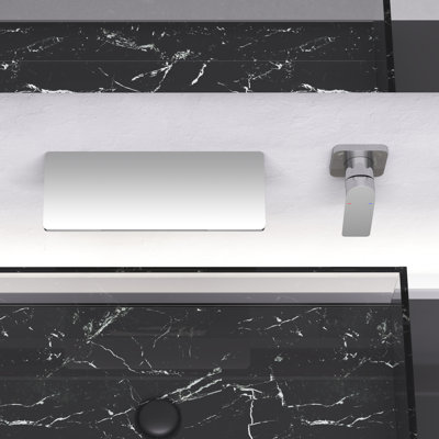 Robinet de lavabo de salle de bain Waterfall, matériau en laiton fin, simple pour la régulation simple de la température et du débit de l'eau, pour utiliser l'espace du comptoir, 11,96 po Profondeur, 4,83 largeur, 16,16 hauteur, 11,9 lb