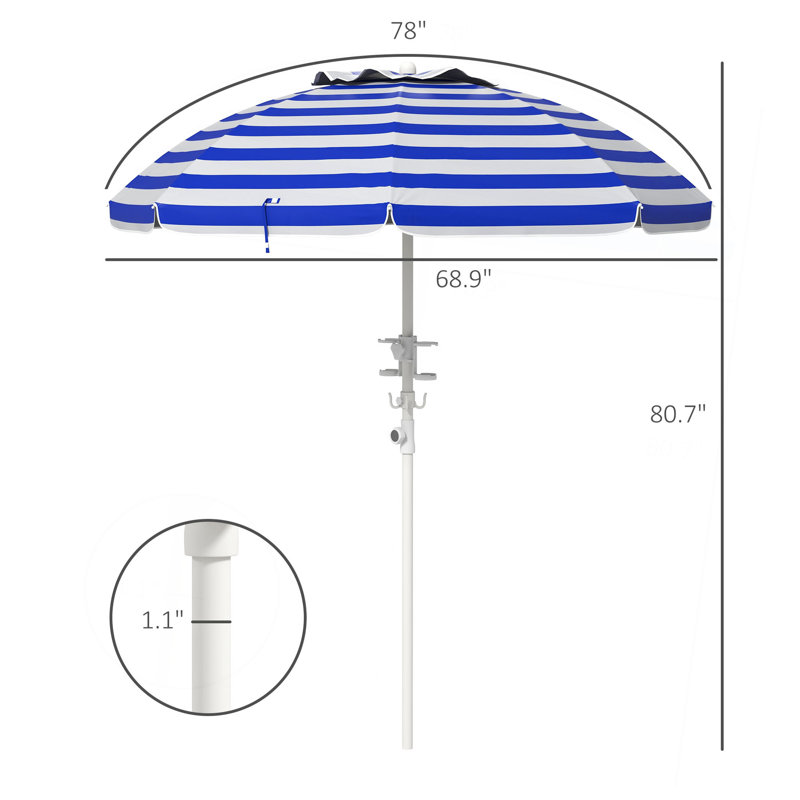 Parasol de plage portatif Outsunny