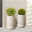 Pot à fleurs texturé Woodg MgO, pot de jardin décoratif beige, intérieur et extérieur-973088254