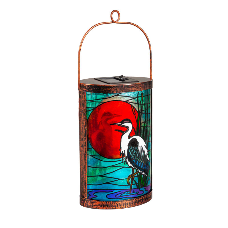 9.45'' Solar Powered Integrated LED Cylinder Lantern
