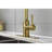 Stainless Steel High Arc Kitchen Faucet In Brushed Gold - 3 Water Output Modes  Stream, Spray,   & Low Maintenance Requirement Sink With Forms 360 Rotating Nozzle For Enhanced Functionality-1963405422